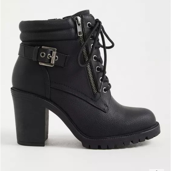 Torrid Black Heeled Boots with Chunky Heel ❌FINAL SALE - Picture 1 of 6